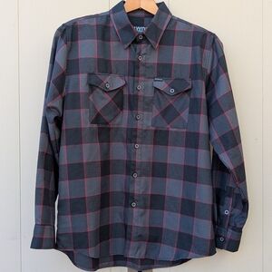 DIXXON Gray and Red Checkered Shirt